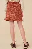 Girls Ditsy Floral Ruffled Corduroy Skirt