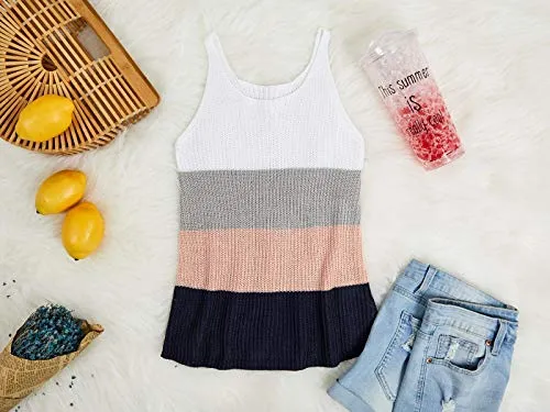 Girls' Rainbow Sweater Tank Top
