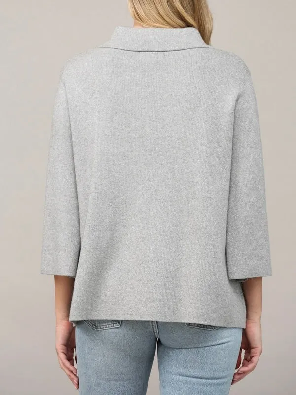 Glitter Mock Neck Sweater - Silver FINAL SALE