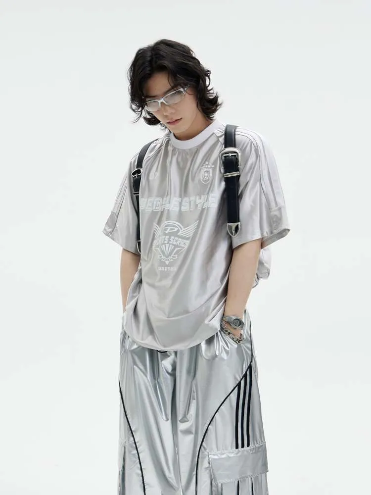 Glossy Oversize Metallic T-Shirt【s0000006751】