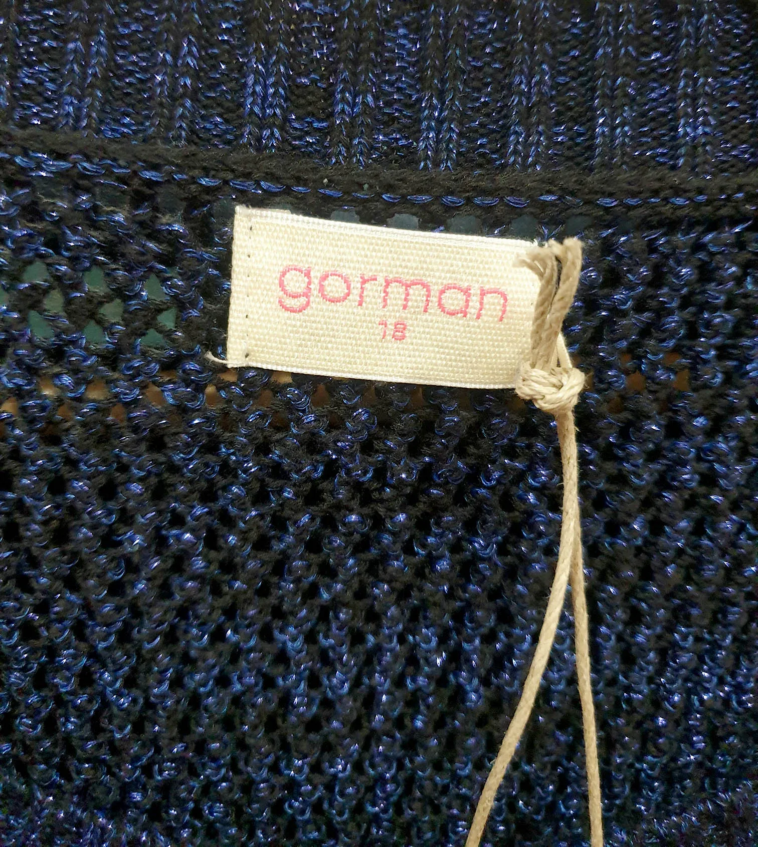 Gorman blue metallic knit top size 18 (2024 style)