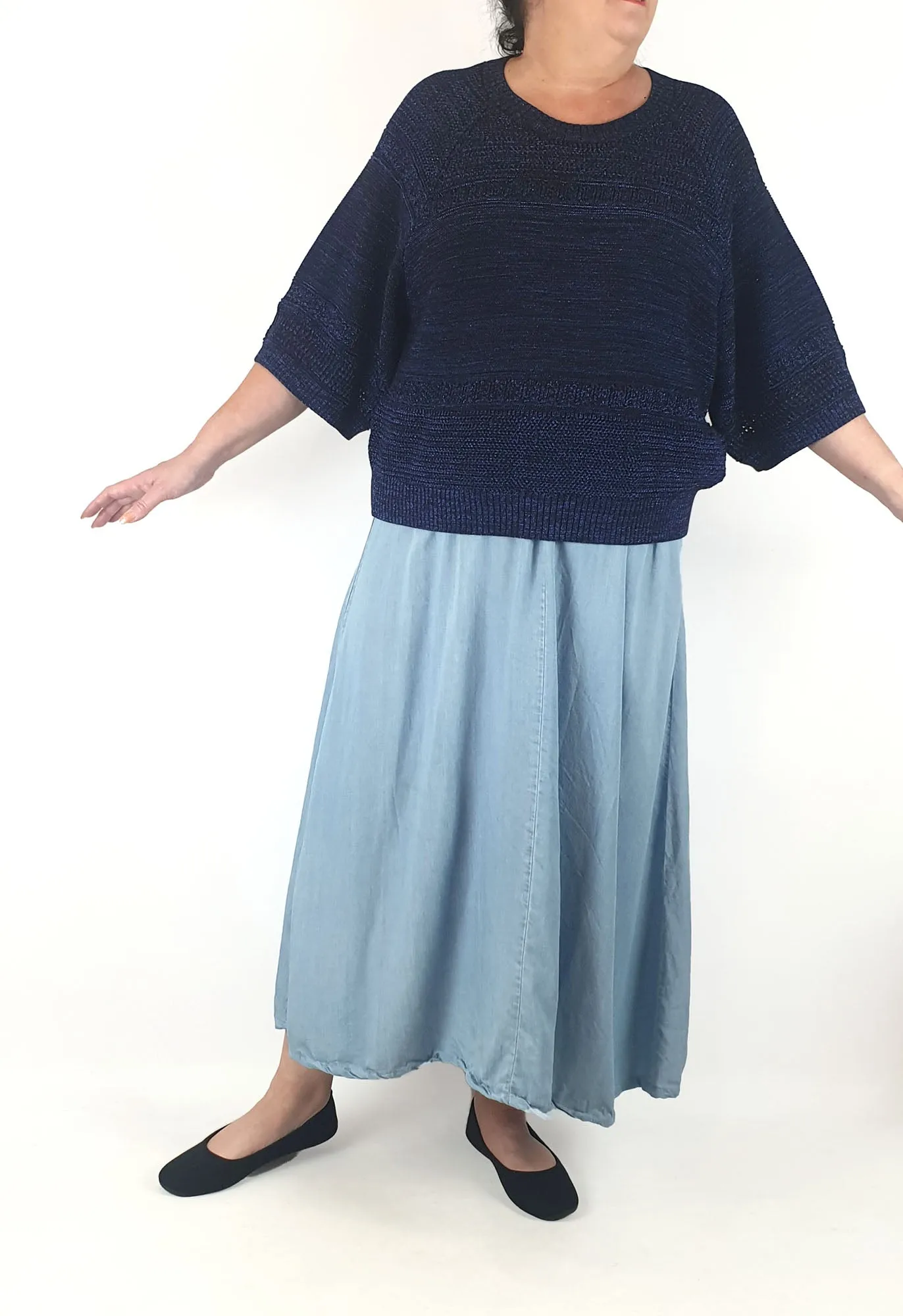 Gorman blue metallic knit top size 18 (2024 style)