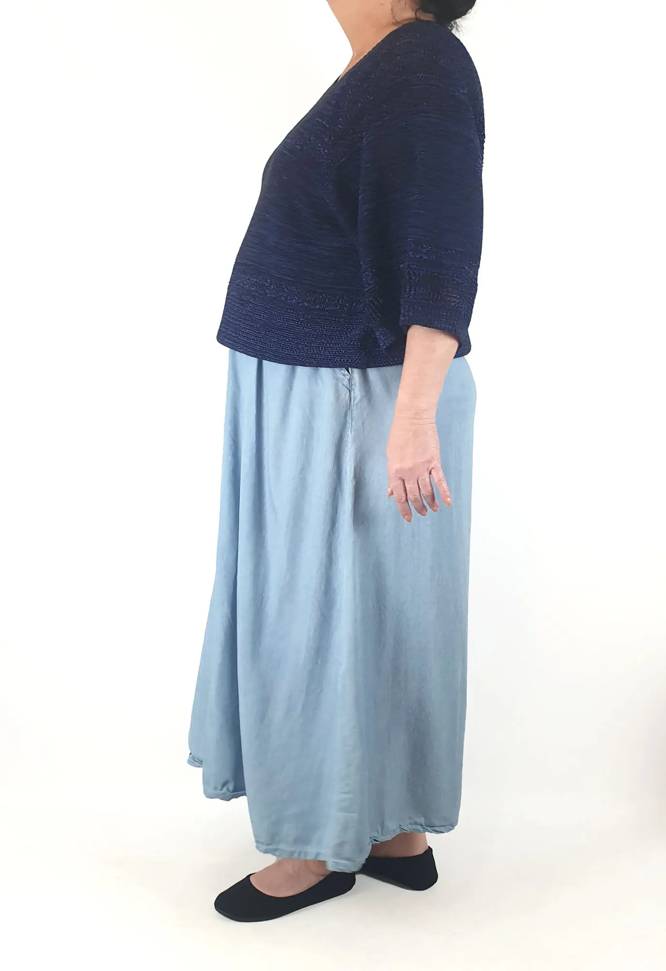 Gorman blue metallic knit top size 18 (2024 style)