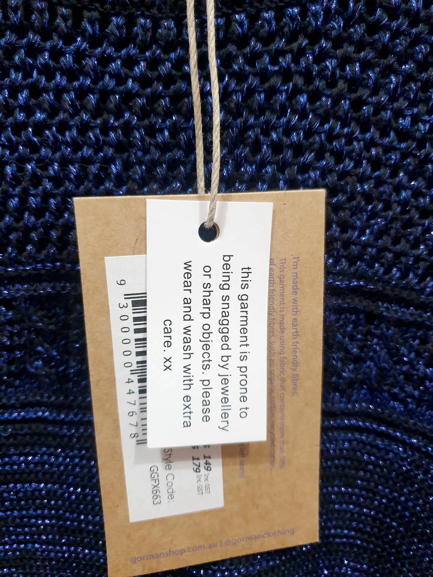 Gorman blue metallic knit top size 18 (2024 style)