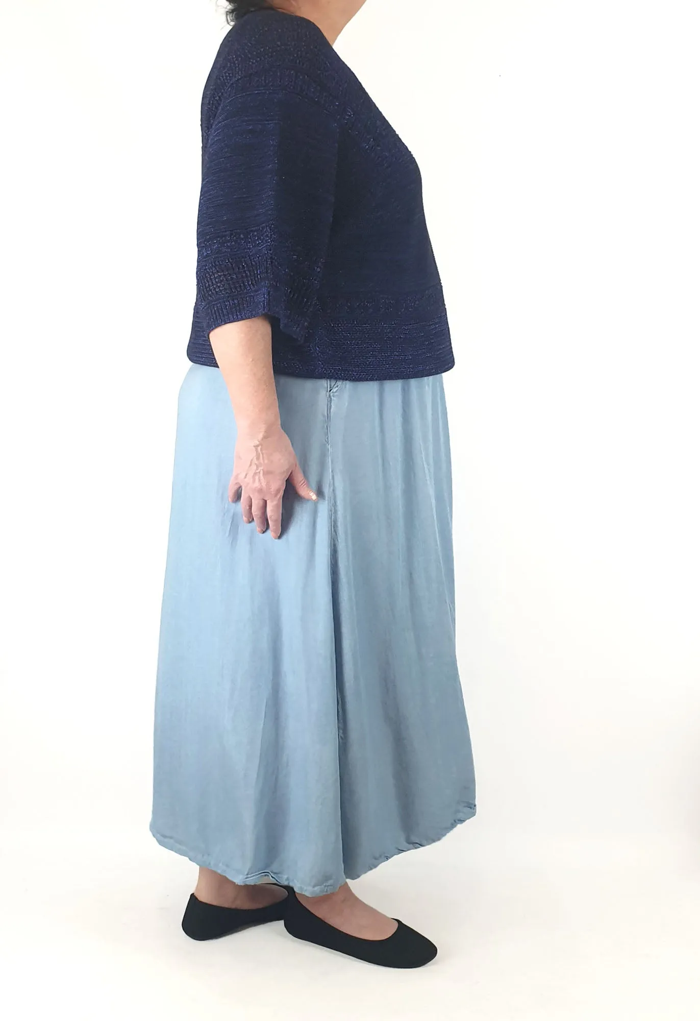 Gorman blue metallic knit top size 18 (2024 style)