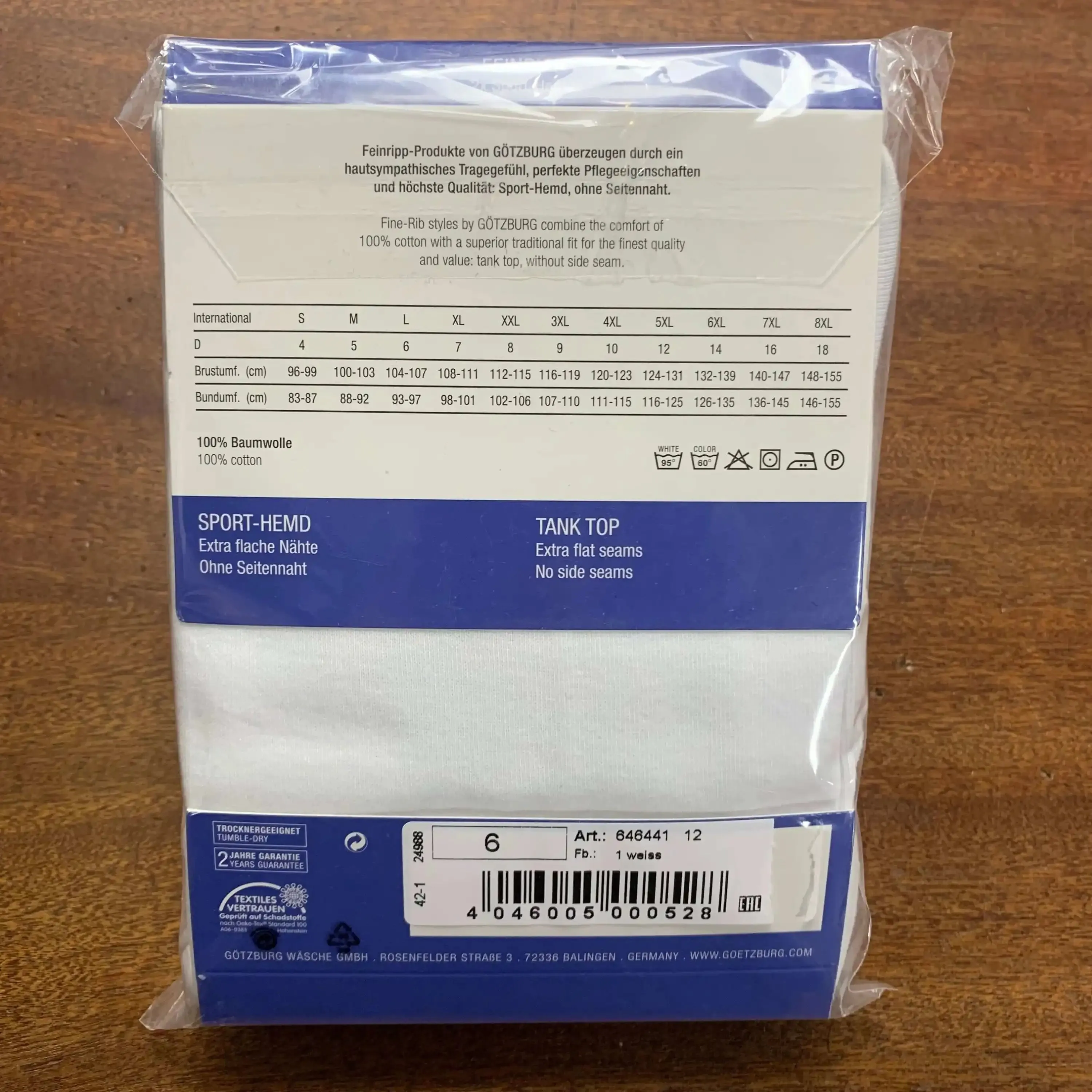 Götzburg Classic Fine Rib Cotton Vest 2 Pack - White