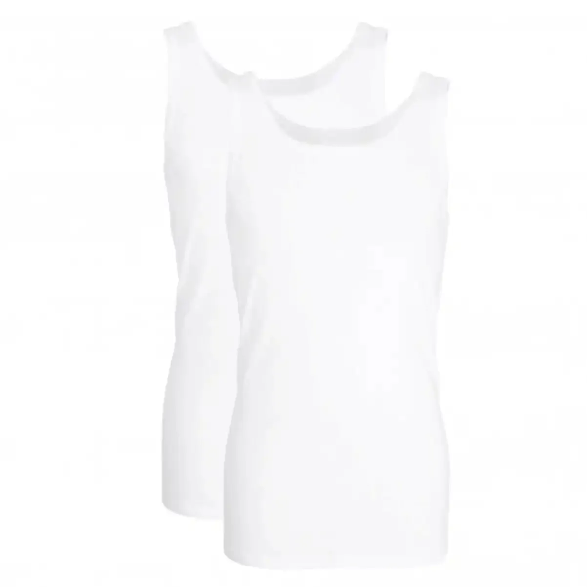 Götzburg Classic Fine Rib Cotton Vest 2 Pack - White