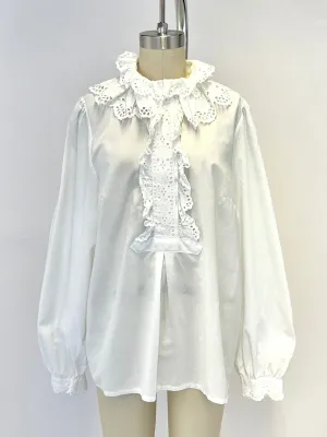 Guipure Lace Ruffle Top
