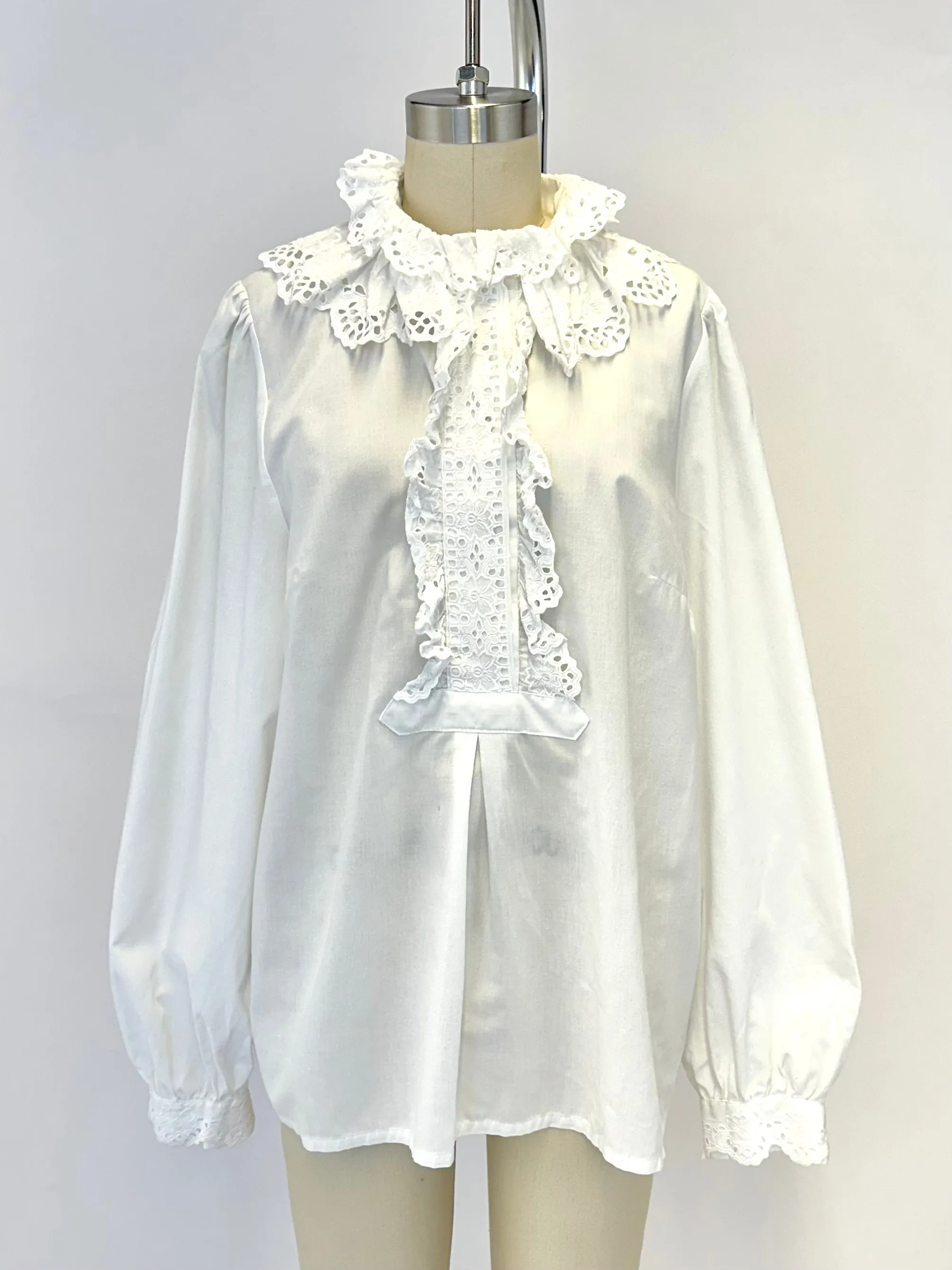 Guipure Lace Ruffle Top