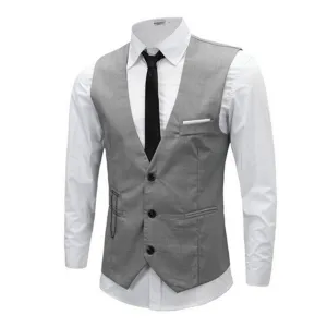 High Brand Dress Suit Vest Men Fashion Black Gray Formal Business Men Vests Slim Fit Men Casual Outwear DO1110