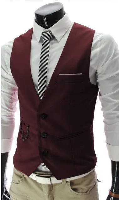 High Brand Dress Suit Vest Men Fashion Black Gray Formal Business Men Vests Slim Fit Men Casual Outwear DO1110