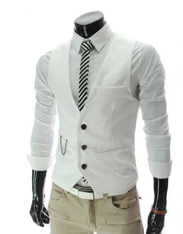 High Brand Dress Suit Vest Men Fashion Black Gray Formal Business Men Vests Slim Fit Men Casual Outwear DO1110