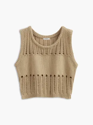 Hollow Out Stretch Sweater Vest