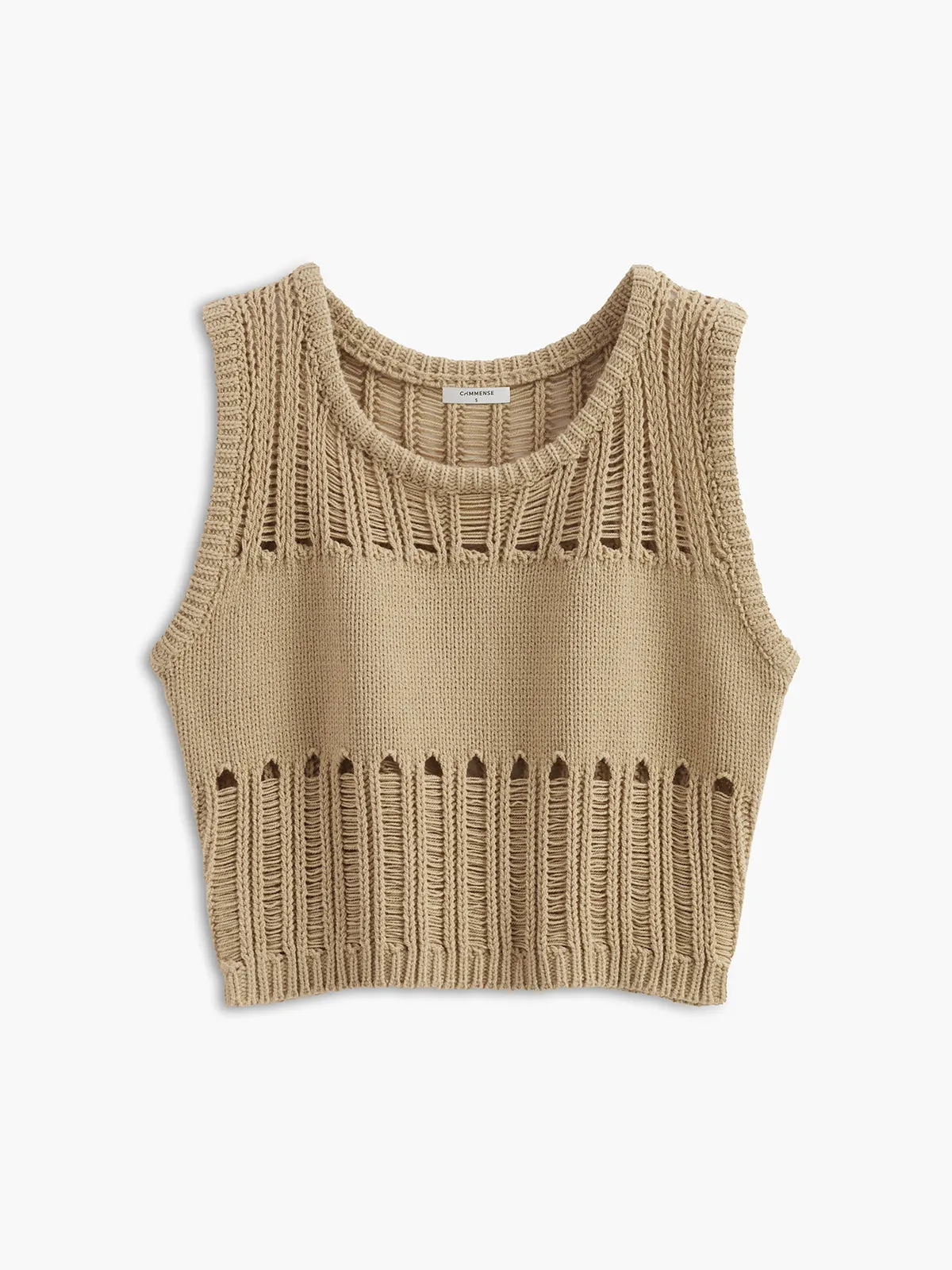 Hollow Out Stretch Sweater Vest