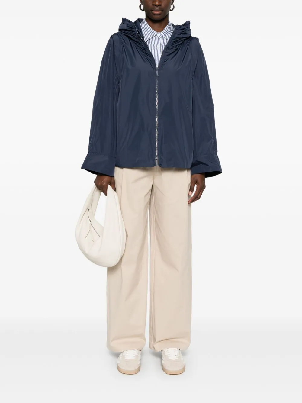 Hooded blouson jacket
