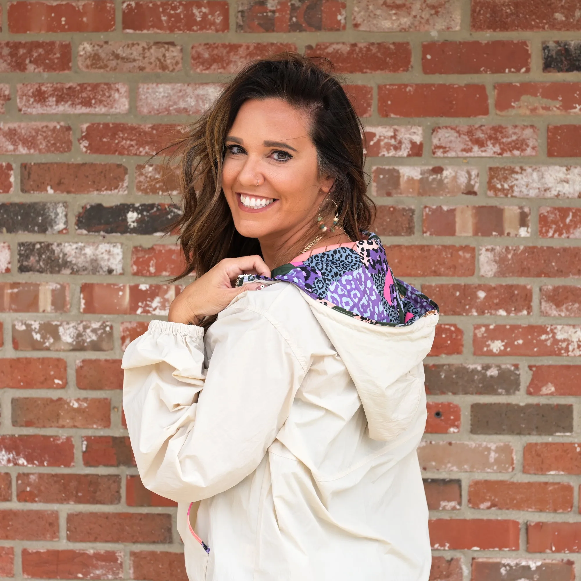Hooded Half Zip Jacket