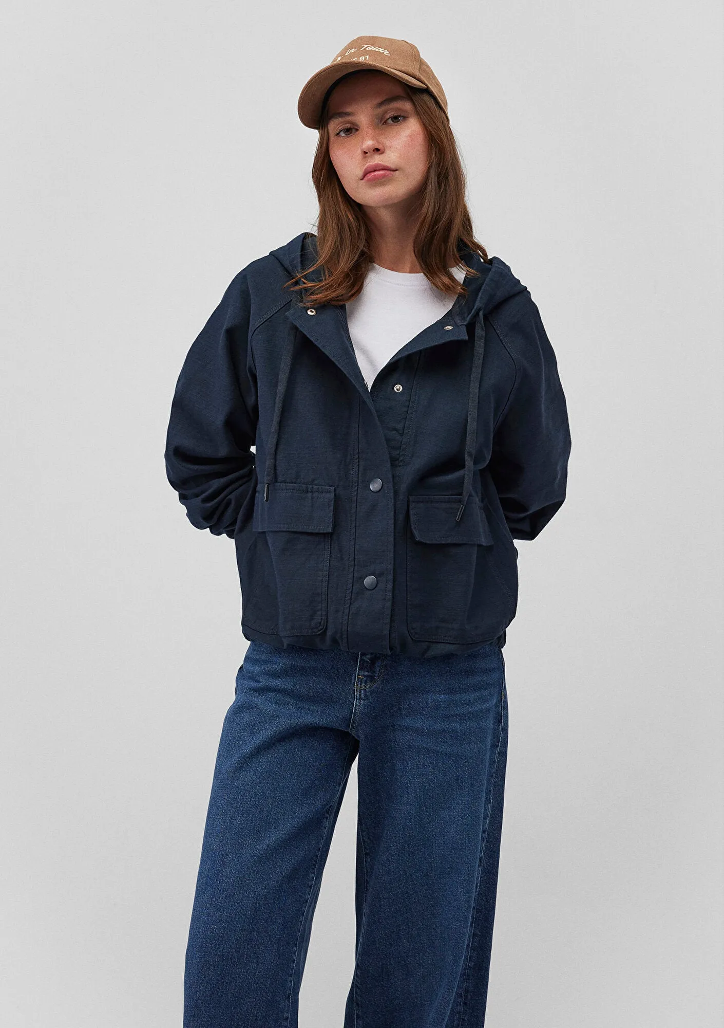 Hooded Navy Jacket