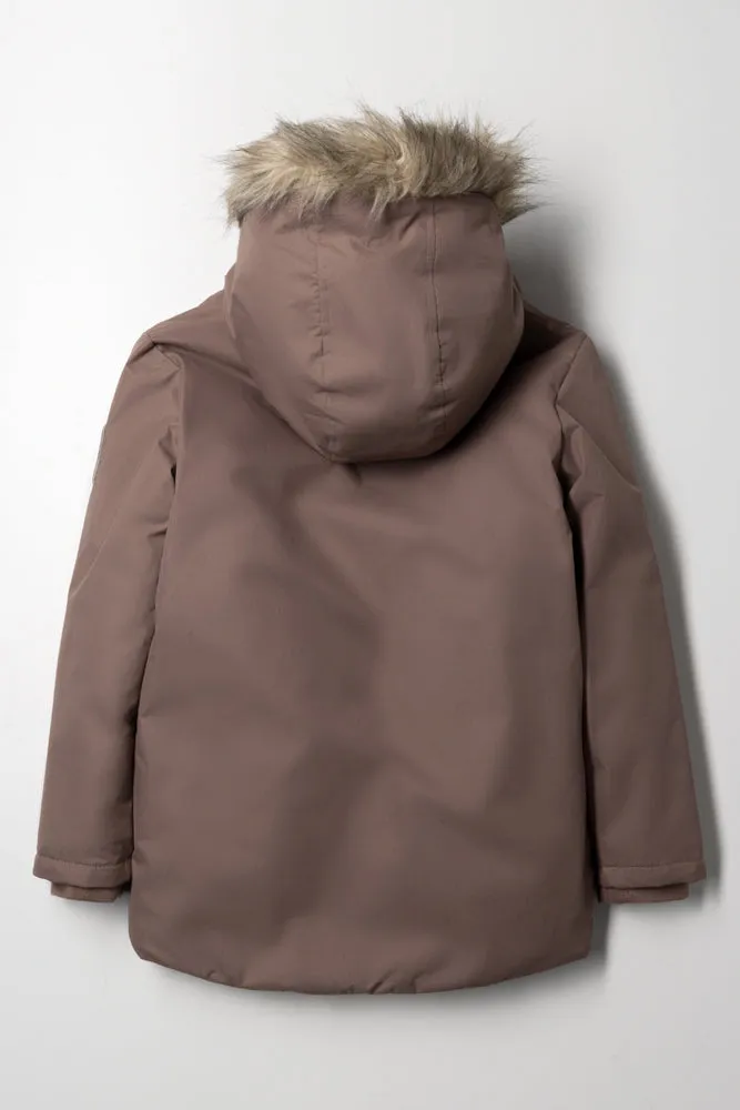 Hooded Parka Jacket Natural