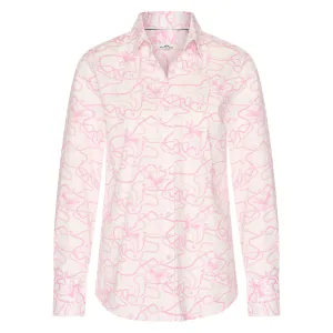 Hv Society Alice Pink Hummingbird Print Shirt