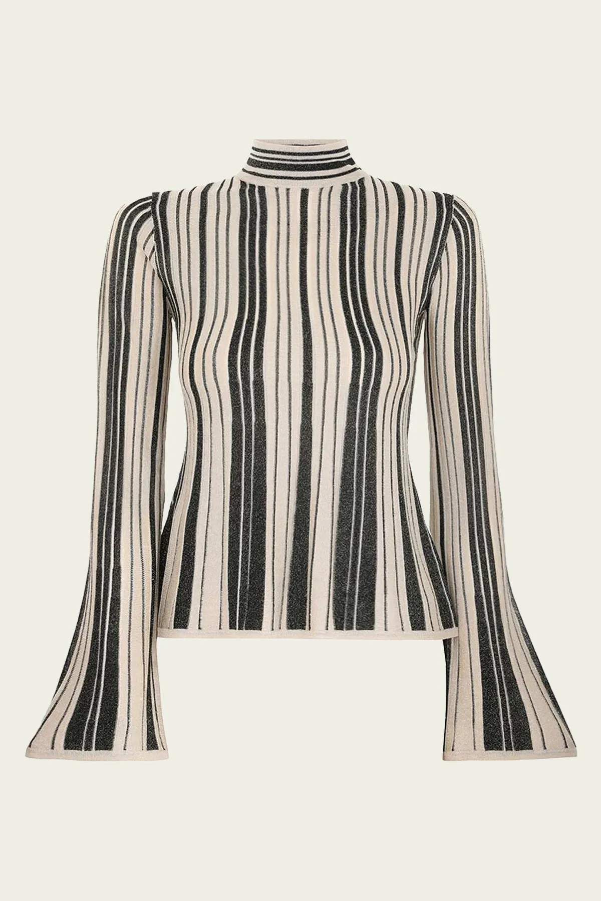 Illustration Metallic Knit Top in Black/Gold