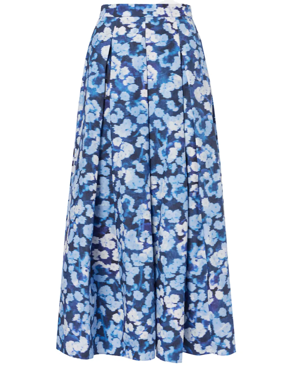 Indigo Havelock Blossom Pleated Midi Skirt