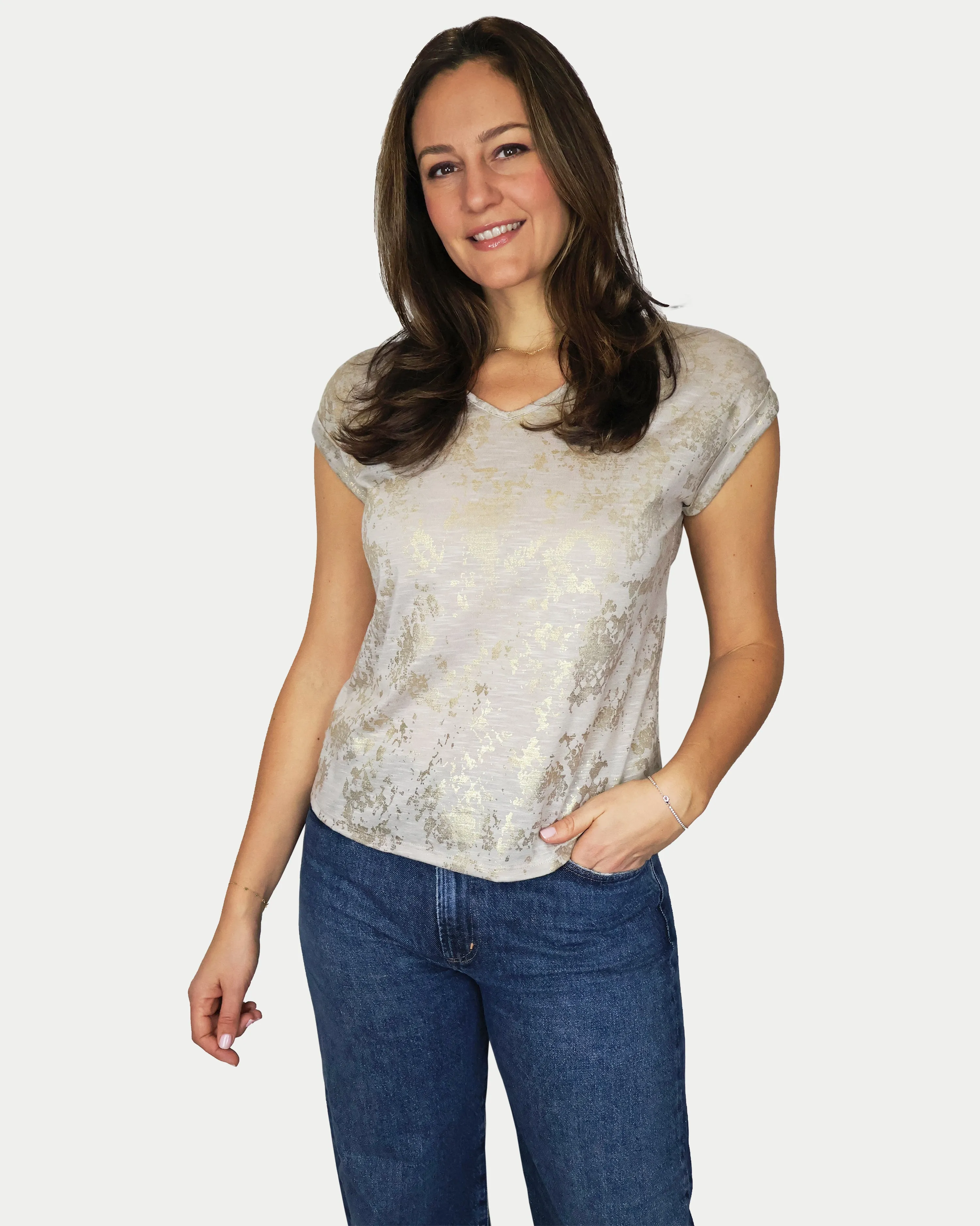Isla Metallic Splash Tee