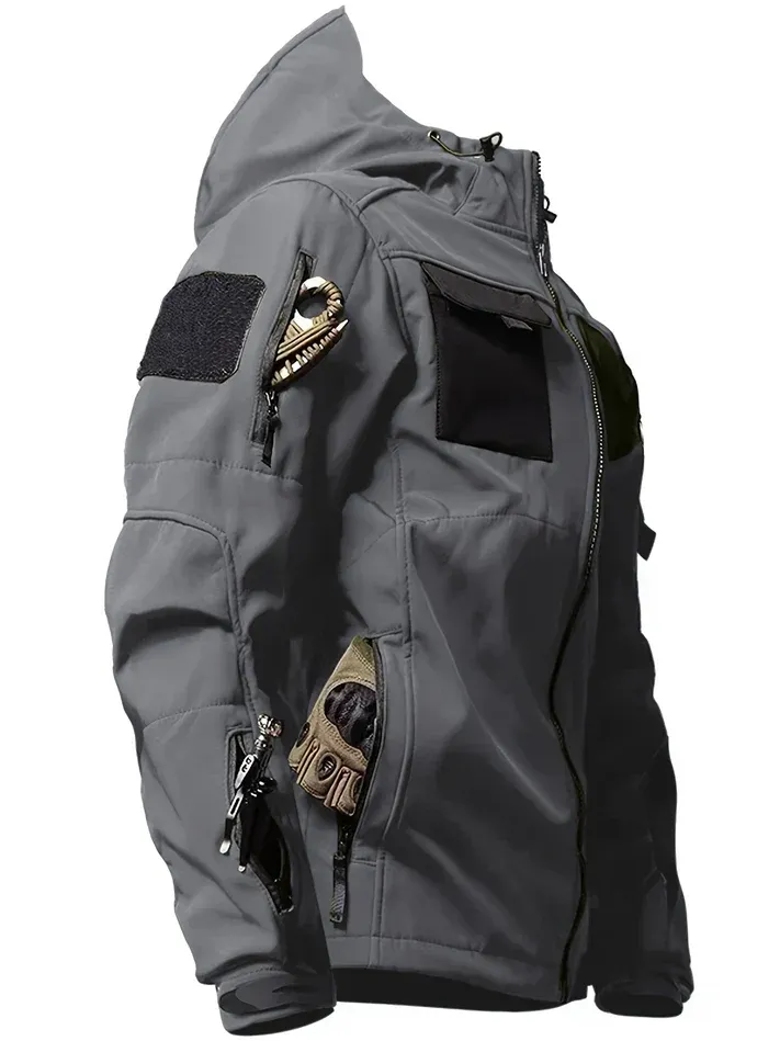 Jackets in tactical design with hood for active men