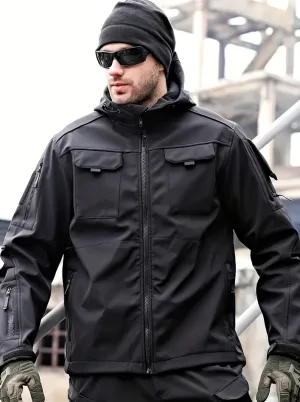 Jackets in tactical design with hood for active men