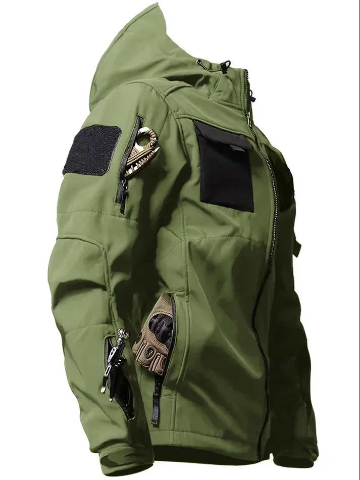 Jackets in tactical design with hood for active men