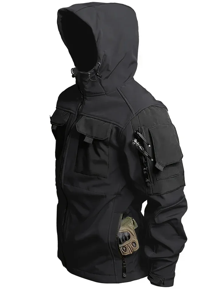 Jackets in tactical design with hood for active men