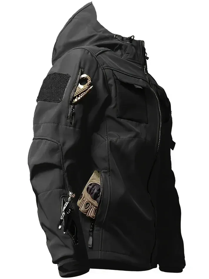 Jackets in tactical design with hood for active men