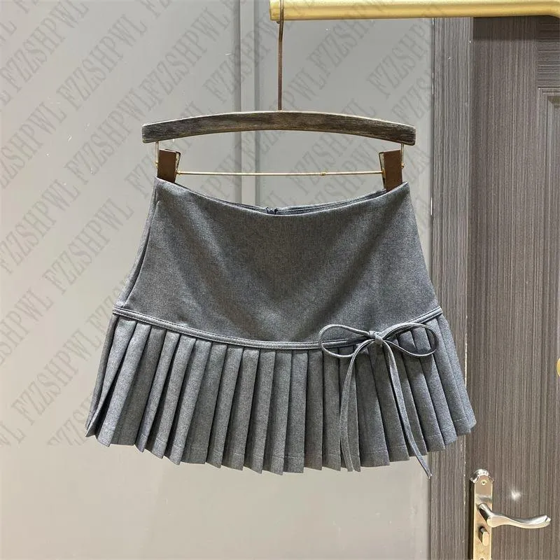 JazzHer Bow Pleated skirt Y2K Women Mini Skirts Aesthetic Cute Female Fashion Bottoms Vintage emo Preppy American Retro Lower garment