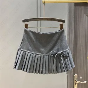 JazzHer Bow Pleated skirt Y2K Women Mini Skirts Aesthetic Cute Female Fashion Bottoms Vintage emo Preppy American Retro Lower garment