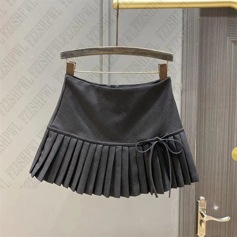 JazzHer Bow Pleated skirt Y2K Women Mini Skirts Aesthetic Cute Female Fashion Bottoms Vintage emo Preppy American Retro Lower garment
