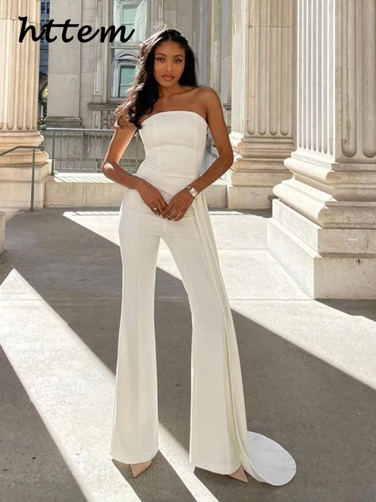 JazzHer Sexy Ribbon Vests Pants Sets Women Solid Sleeveless Backless Zipper Vests Wide Leg Trousers 2024 Autumn Lady Street 2 Piece Set