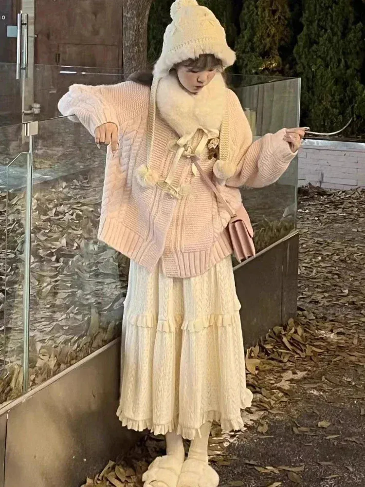 JazzHer Y2k Aesthetic Lace Ruffled Fairy Harajuku Skirt Women Sweet Elegant High Waist Hollow Out Vintage Skirts Streetwear Grunge New