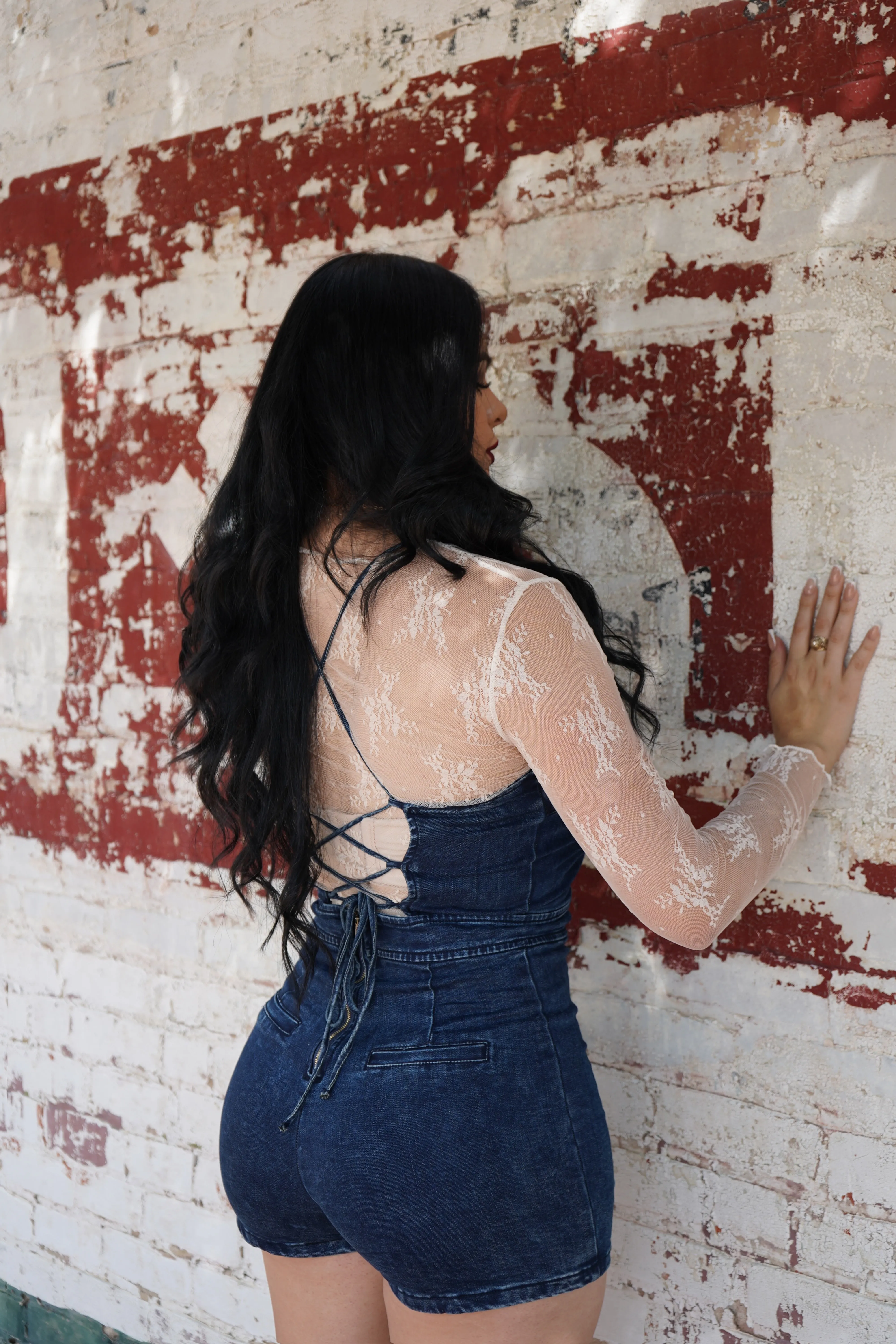 Kendal Lace Sheer Long Sleeve Top