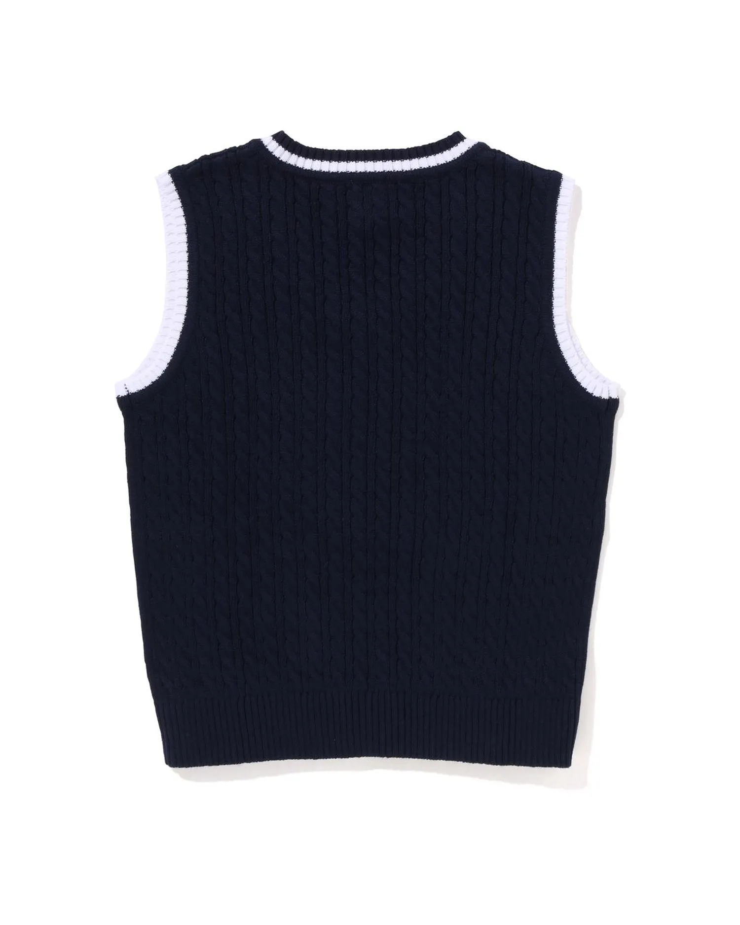 Kids Ape Head B Patch Cable Knit Vest Jr