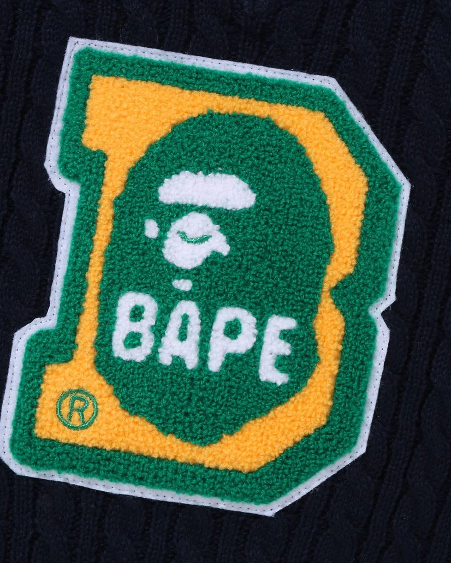 Kids Ape Head B Patch Cable Knit Vest Jr
