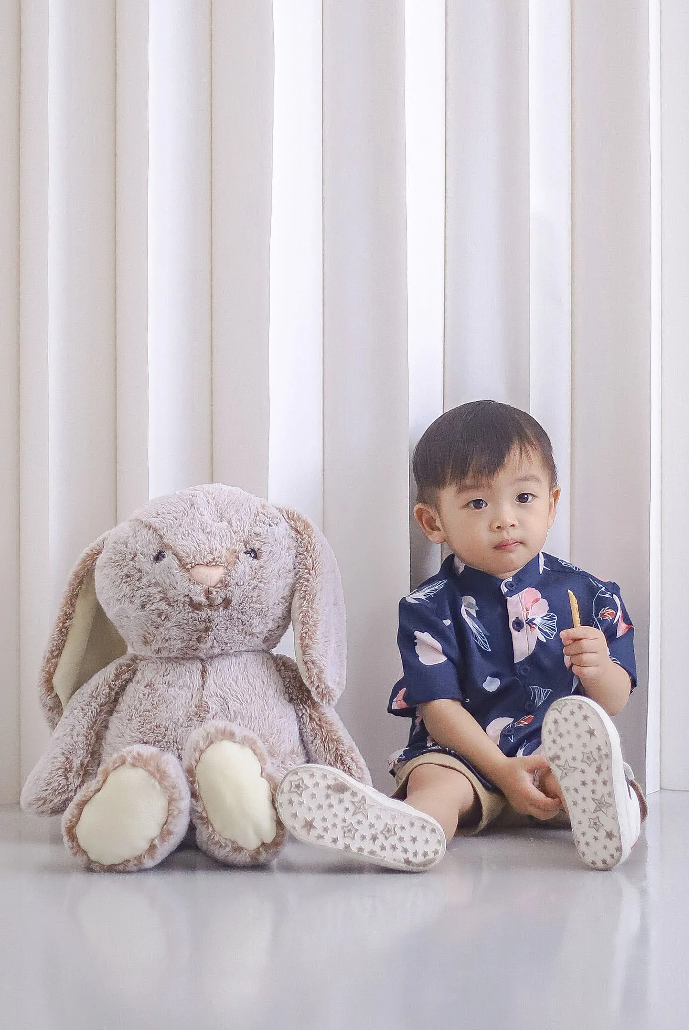 *Kids* TDC Collin Boy Mandarin Collar Shirt In Navy Blue