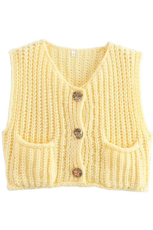 Knit Elegance Buttoned Vest