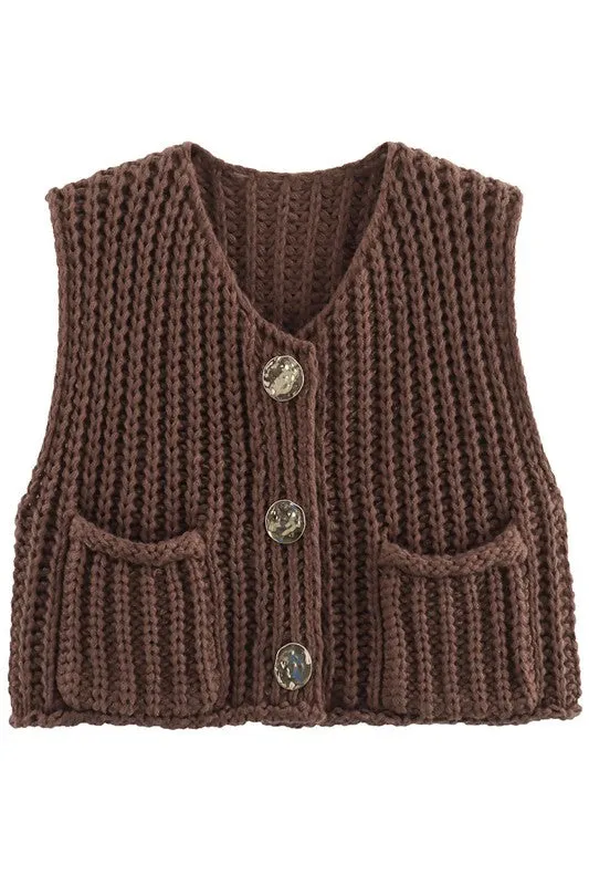 Knit Elegance Buttoned Vest