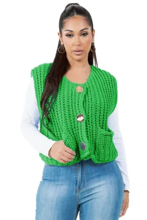 Knit Elegance Buttoned Vest