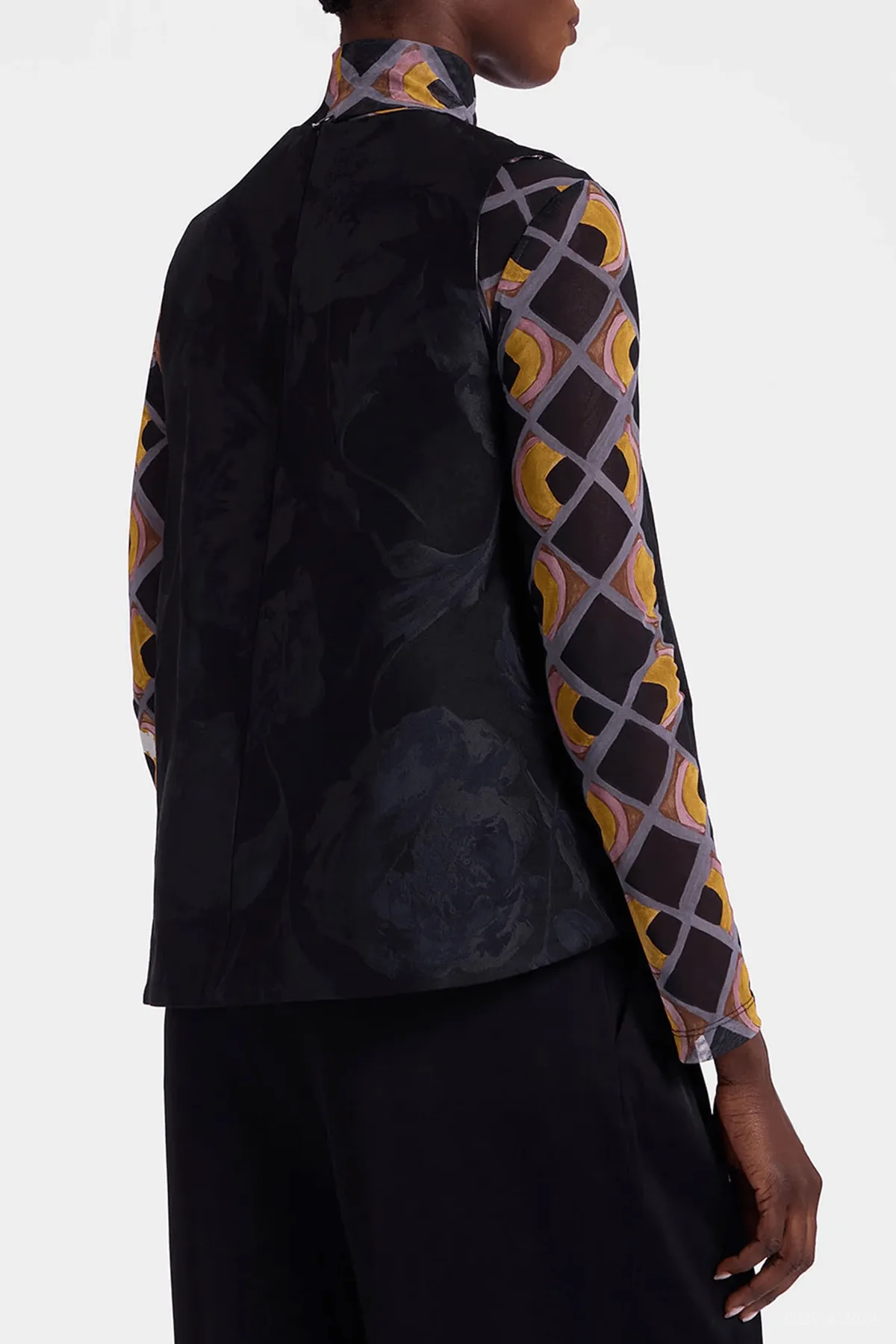 La Scala Top in Sylph Black Embroidered