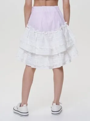 Lace Crochet Ruffled Skirt