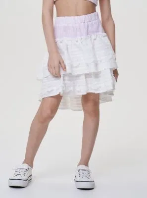 Lace Crochet Ruffled Skirt