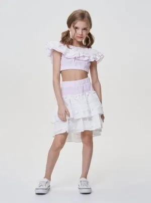Lace Crochet Ruffled Skirt