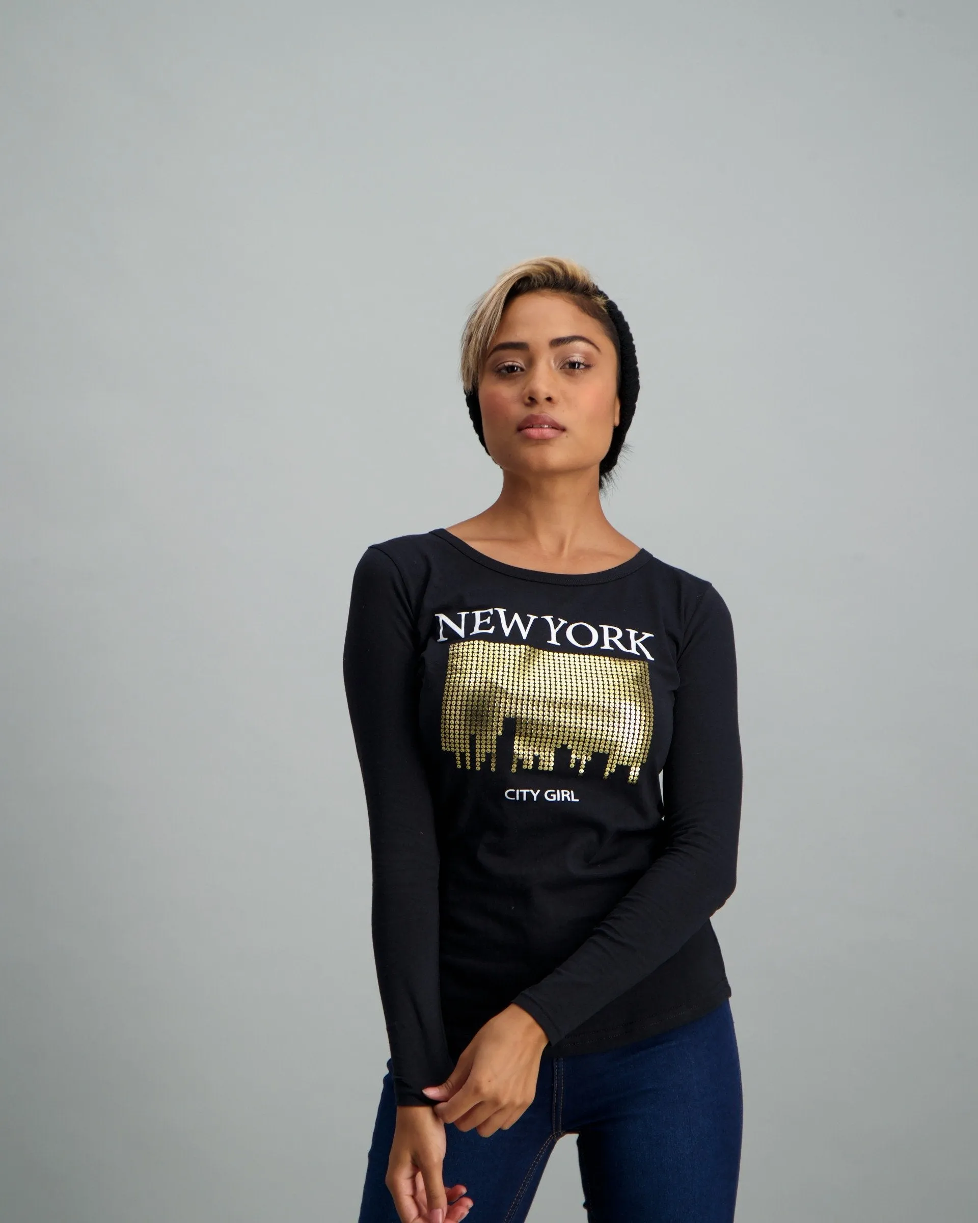 Ladies Basic Pocket T-Shirt - Black