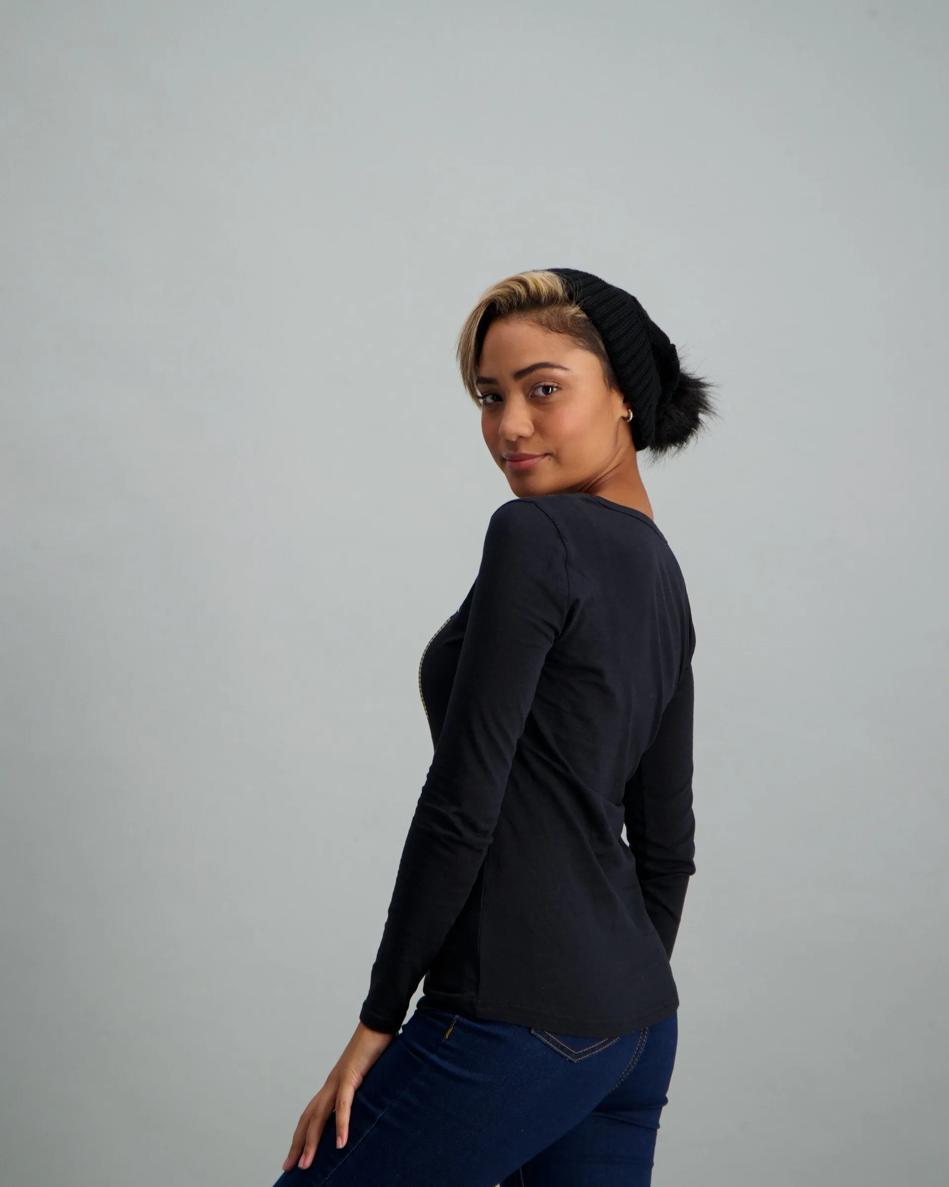 Ladies Basic Pocket T-Shirt - Black