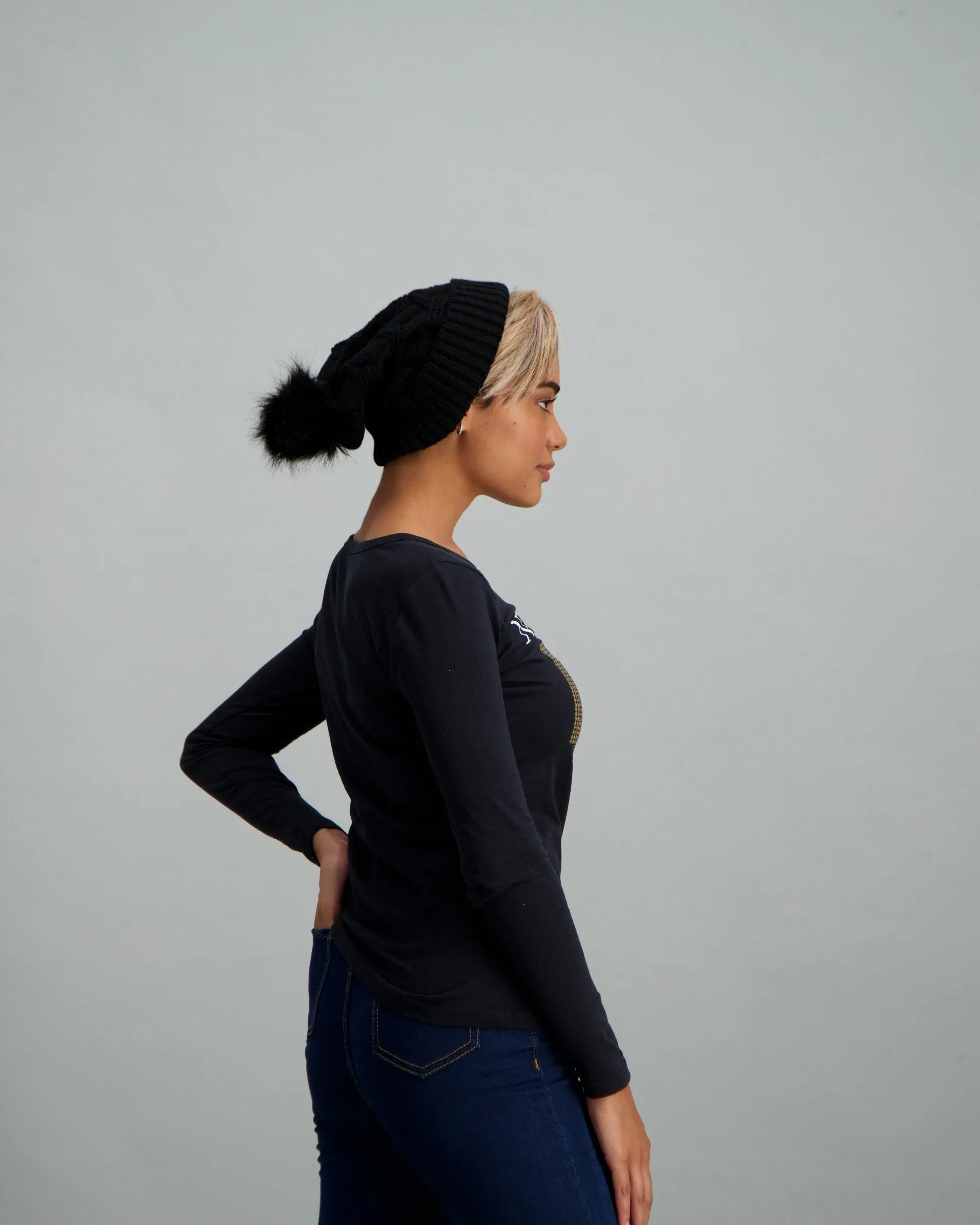 Ladies Basic Pocket T-Shirt - Black